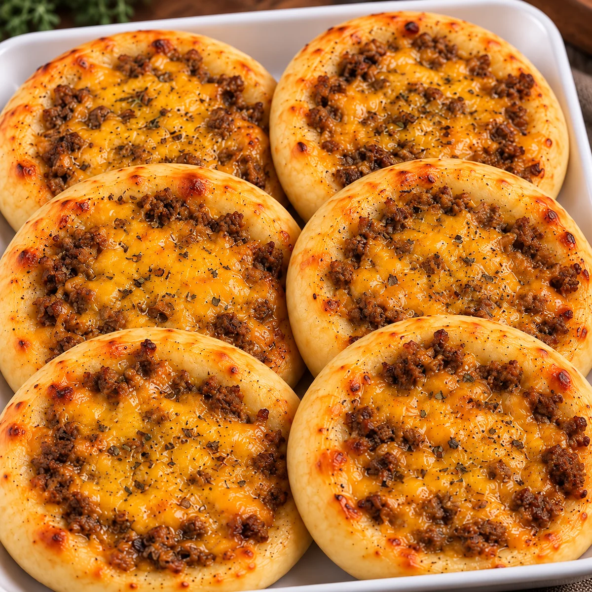 Esfirras de carne temperada com cheddar