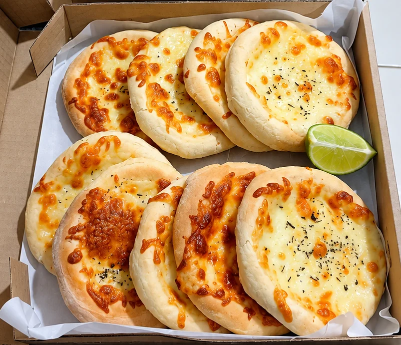 Bandeja de esfirras abertas, imagem de apresentação
