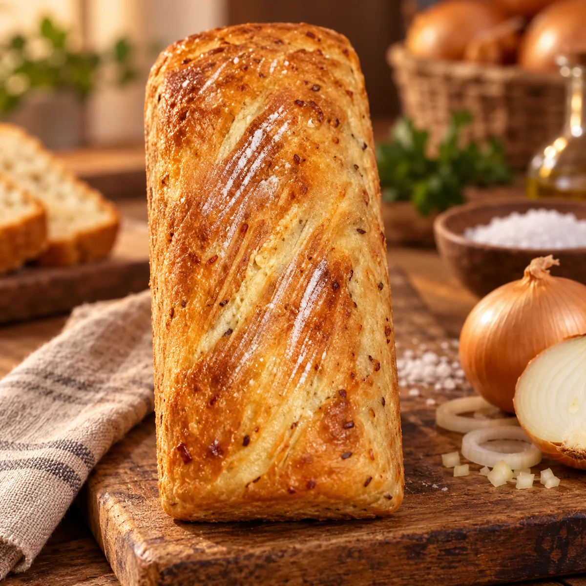Pão Caseiro de Sal e Cebola - Caseirinhos do Ju